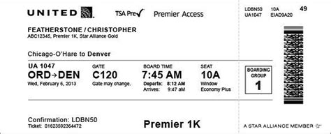 united airlines check-in boarding pass print